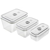 Ensemble de 3 boites en verre rectangulaires pour Pompe Sous-vide Fresh & Save